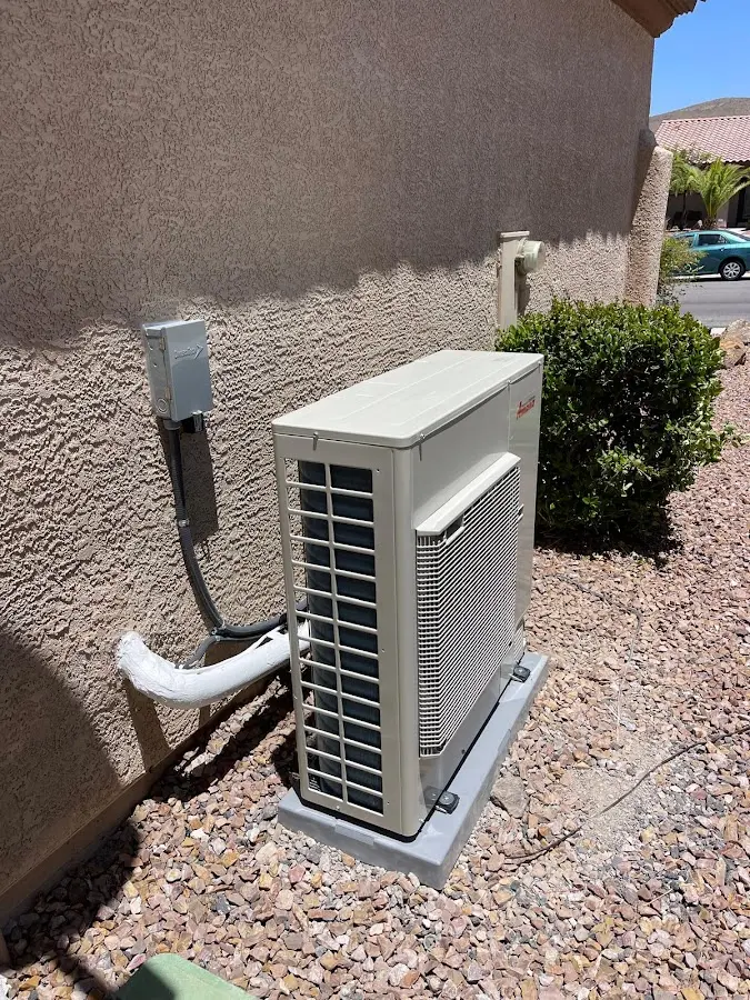 Residential air conditioning condenser unit in Garden City